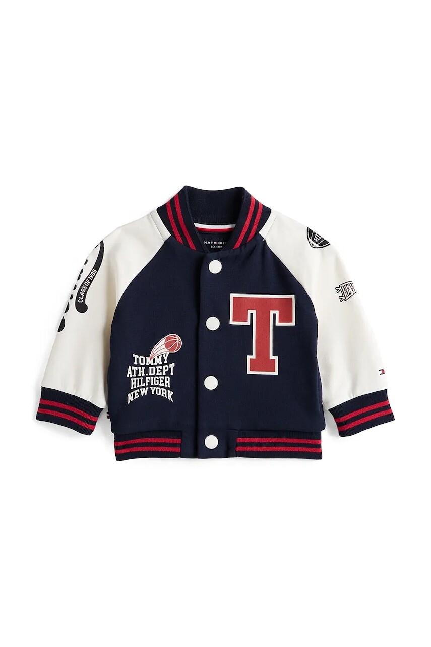 Detská bomber bunda Tommy Hilfiger tmavomodrá farba, KN0KN02195