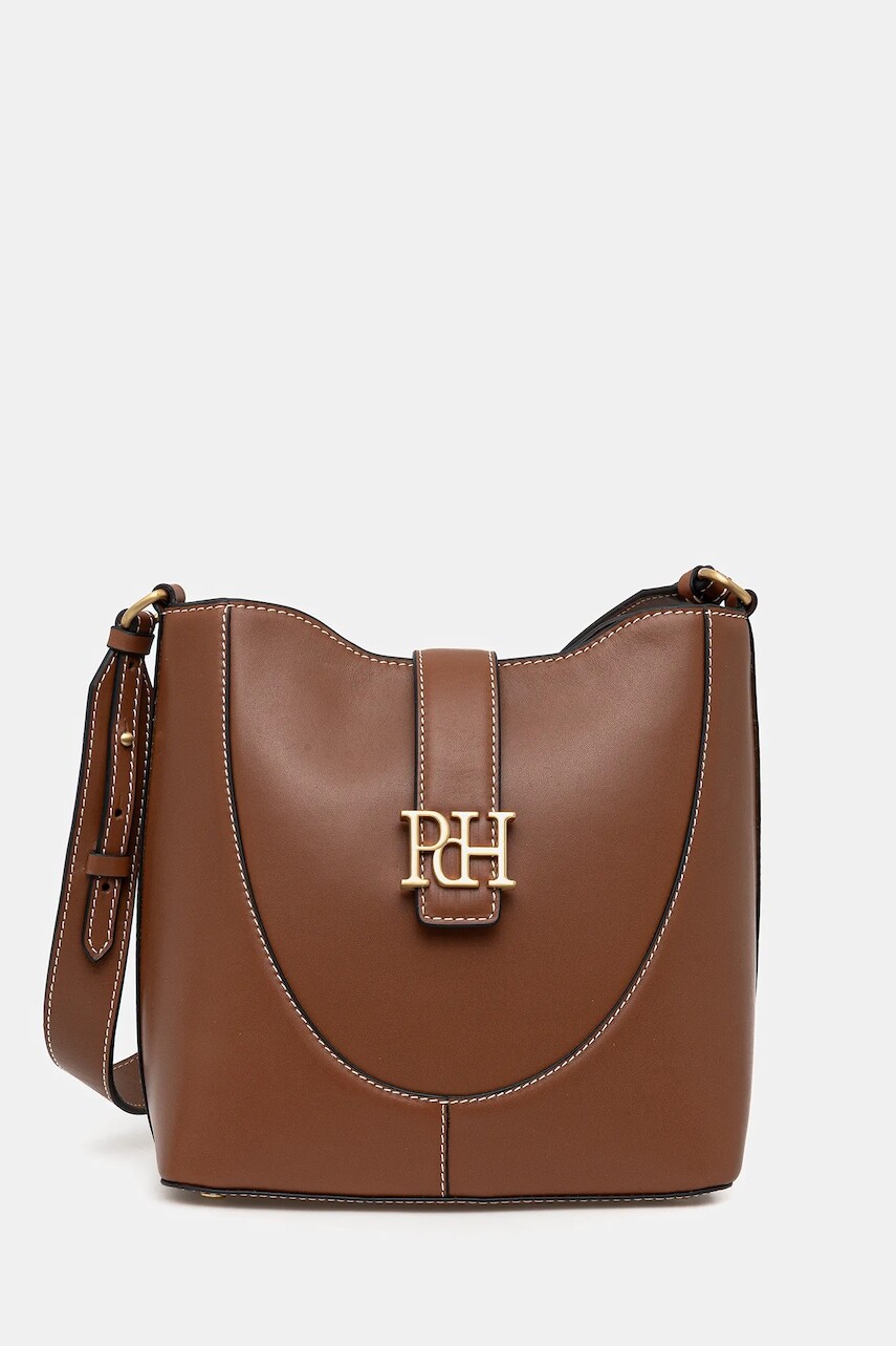 Kožená kabelka Pedro del Hierro hnedá farba, 1112595