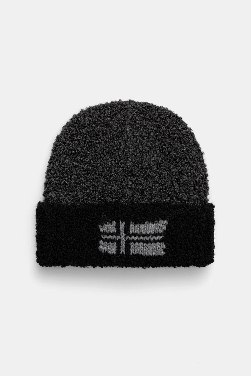 Čiapka s prímesou vlny Napapijri F-Baita šedá farba, NP0A88Y39411