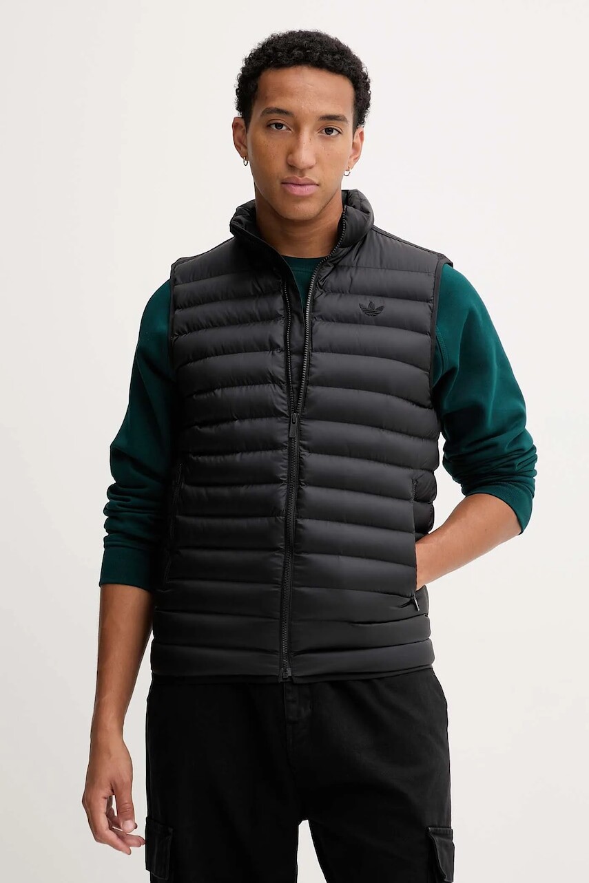 Vesta adidas Originals Padded Vest čierna farba, prechodná, JW5845
