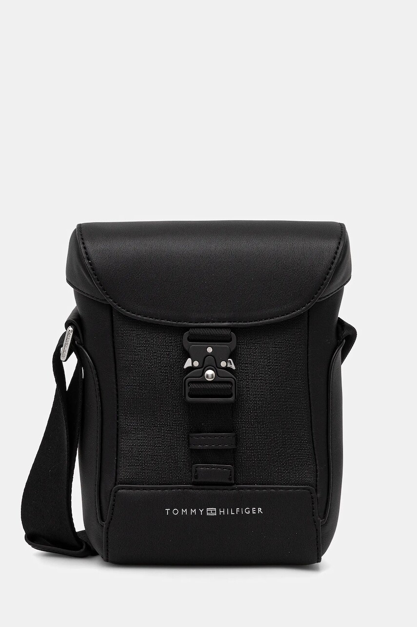 Malá taška Tommy Hilfiger čierna farba, AM0AM13940