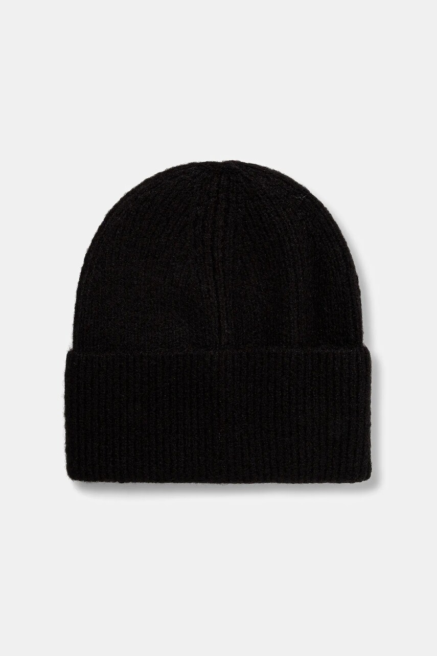 Čiapka s prímesou vlny Jack Wolfskin FUZZY čierna farba, A65238