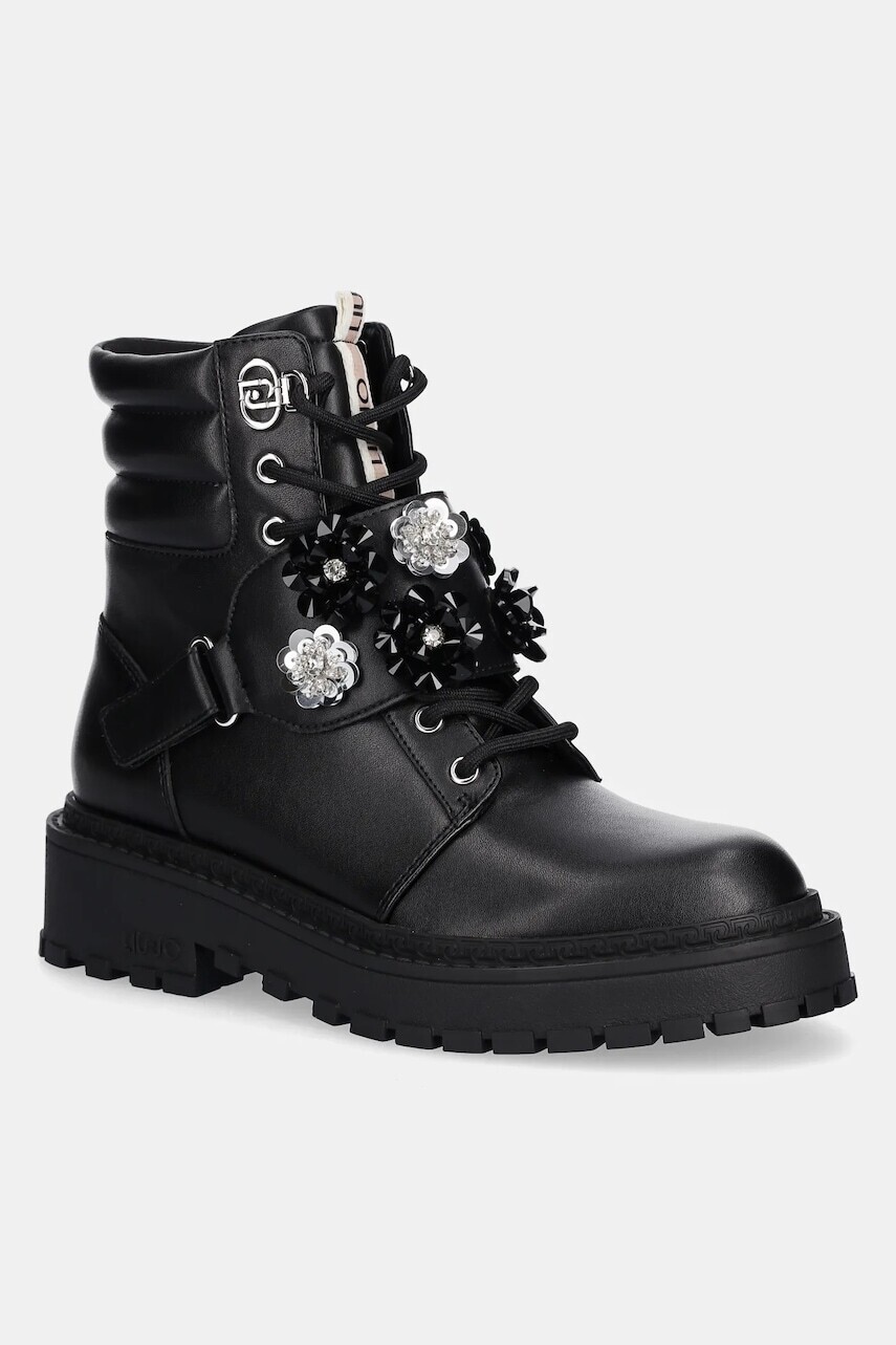 Kožené workery Liu Jo RUMI 40 čierna farba, na platforme, SF5061P010222222