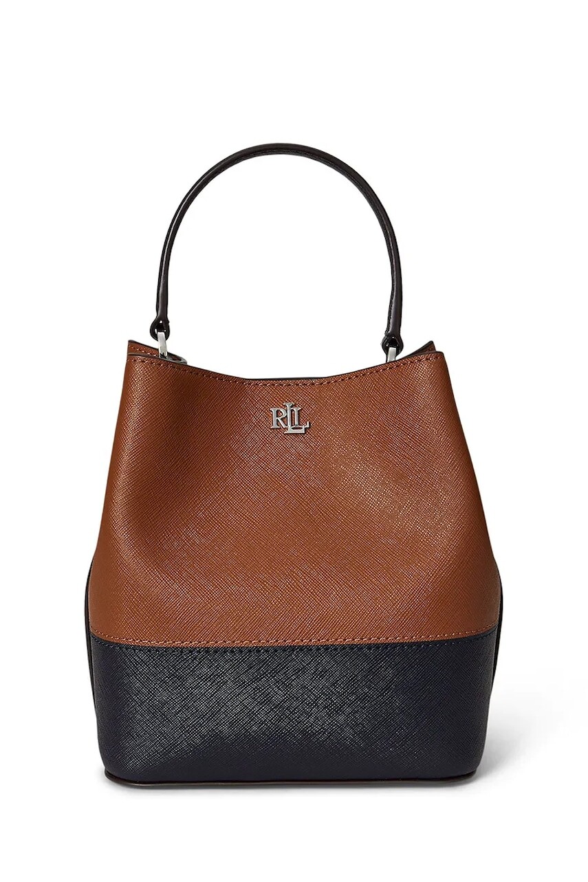 Kožená kabelka Lauren Ralph Lauren hnedá farba, 431974556