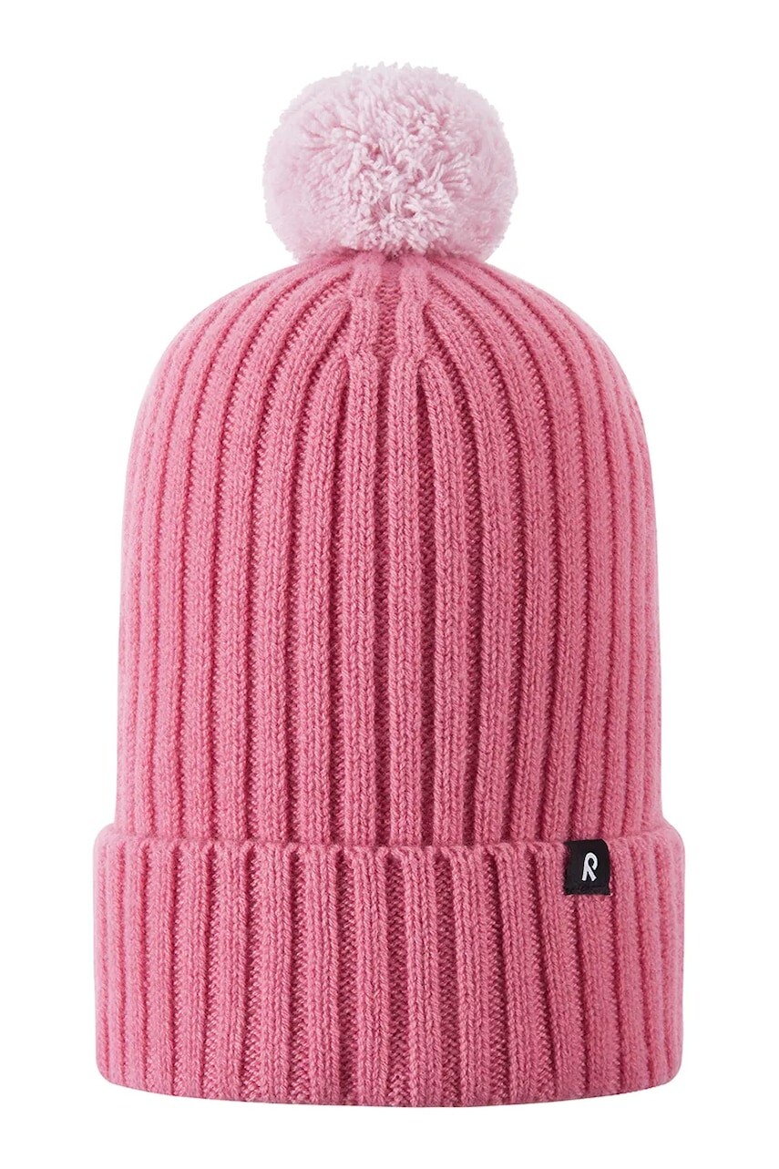 Detská čiapka s prímesou vlny Reima Topsu ružová farba, 5300227B