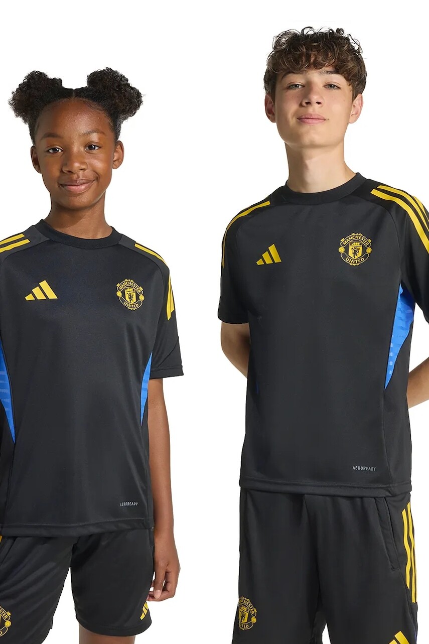 Detské tričko adidas Performance Manchester United čierna farba, s potlačou, JP3137