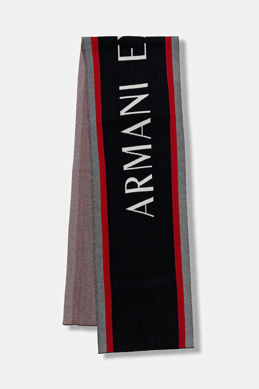 Šál s prímesou vlny Armani Exchange tmavomodrá farba, vzorovaný, XM001552 AF13776