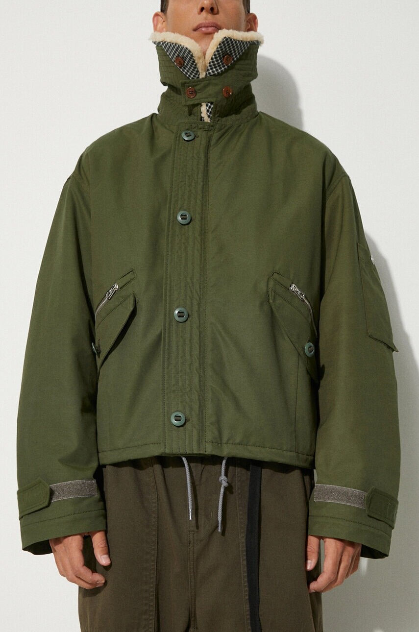 Bunda Kenzo Army Blouson pánska, zelená farba, prechodná, oversize, FE65BL1499OB.51