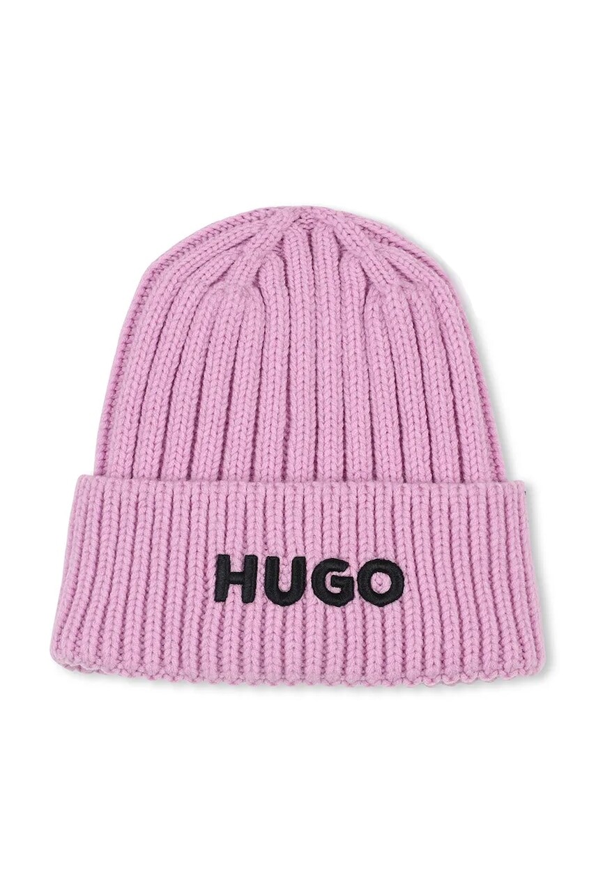 Detská čiapka HUGO fialová farba biela, G00543