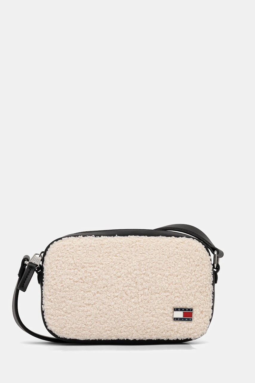 Kabelka Tommy Jeans béžová farba, AW0AW18010