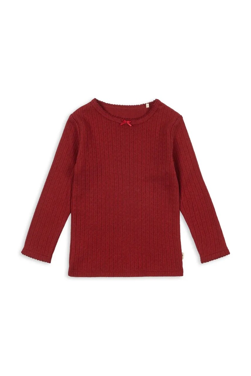 Detská bavlnená košeľa s dlhým rukávom Konges Sløjd MINNIE BLOUSE GOTS červená farba, KS104372