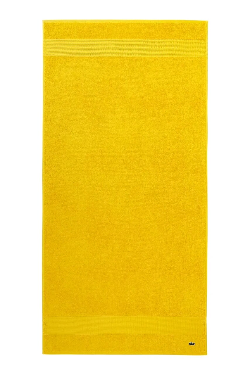 Veľký bavlnený uterák Lacoste L LECROCO Jaune 70 x 140 cm žltá farba