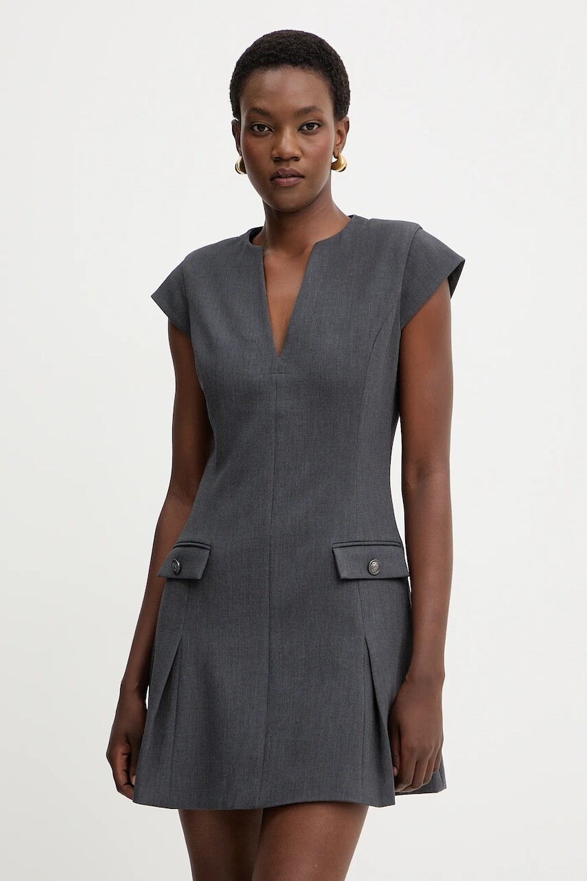 Šaty Guess JOANDRA šedá farba, mini, áčkový strih, W5BK19 W2402