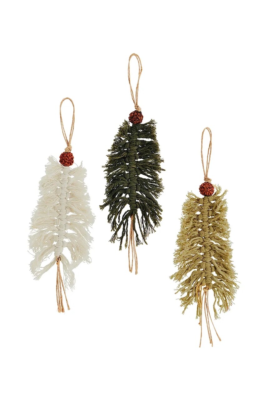 Vianočná ozdoba Madam Stoltz 20 cm 3-pak viac farieb