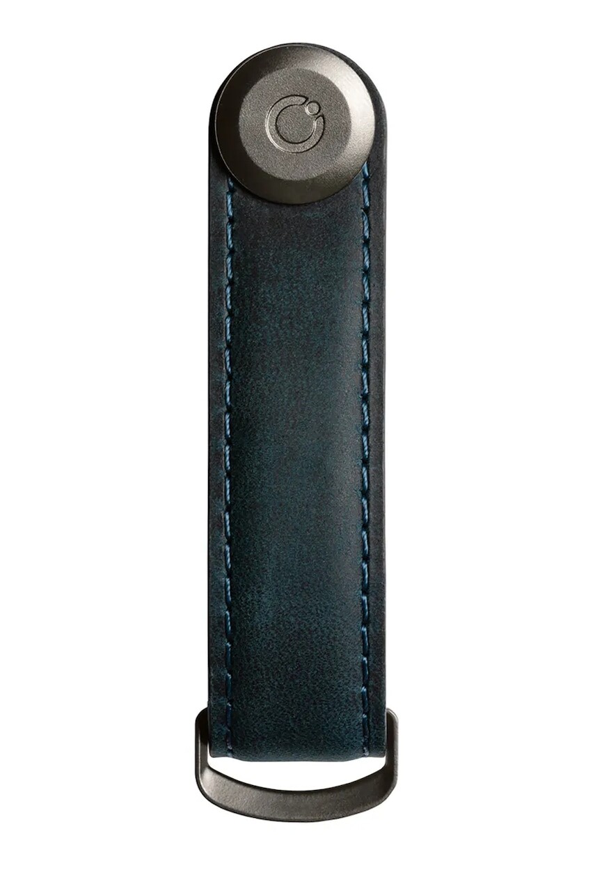 Kožená kľúčenka Orbitkey modrá farba