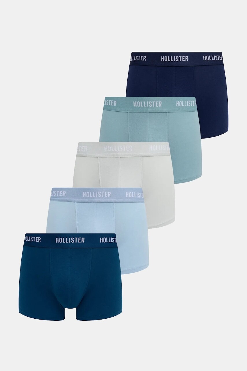 Boxerky Hollister Co. 5-pak modrá farba, KI314-5016