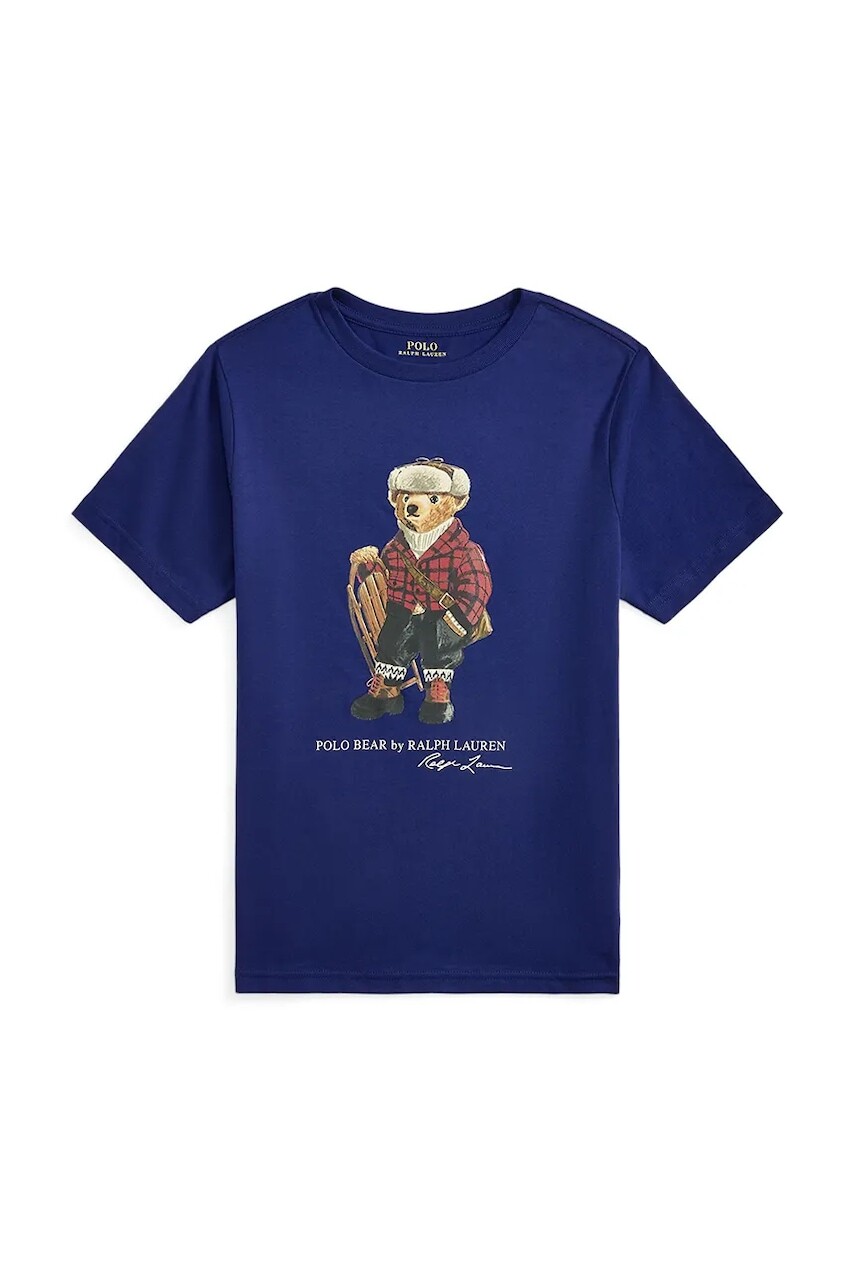 Bavlnené tričko Polo Ralph Lauren fialová farba, s potlačou, 323981260001