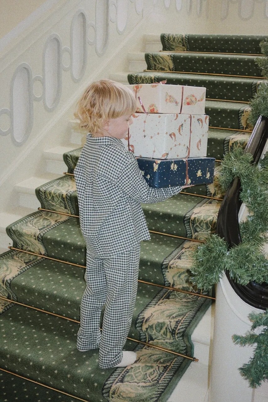 Detské bavlnené nohavice Konges Sløjd FORET PANTS GOTS viac farieb, vzorovaná, KS104195