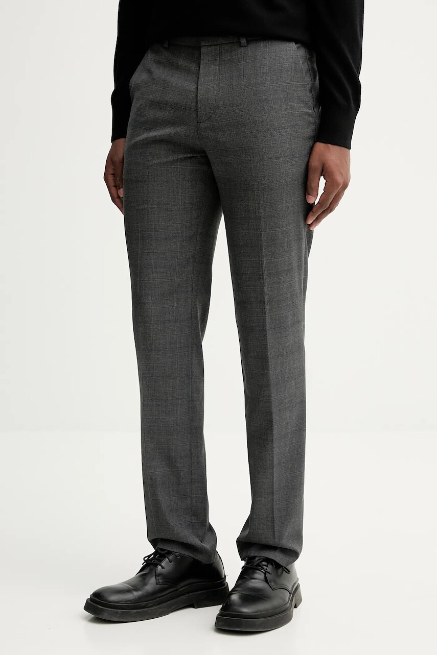 Nohavice Calvin Klein šedá farba, priliehavé, LV04LD471G