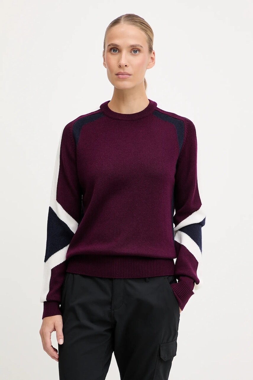 Vlnený sveter Fusalp Rivena bordová farba, ľahký, I1113