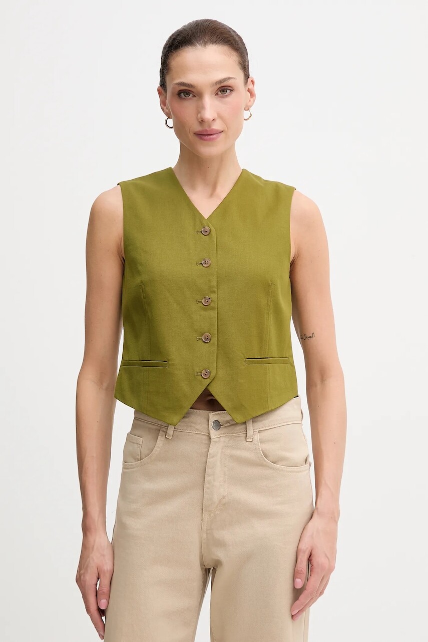 Vesta United Colors of Benetton zelená farba, jednoradová, 2YVXDJ011