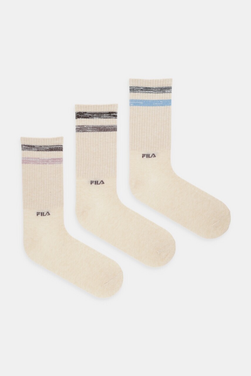 Ponožky Fila 3-pak béžová farba, F6139
