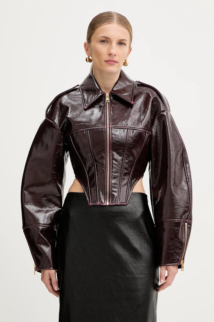 Bunda Elisabetta Franchi bordová farba, prechodná, GB00458E2