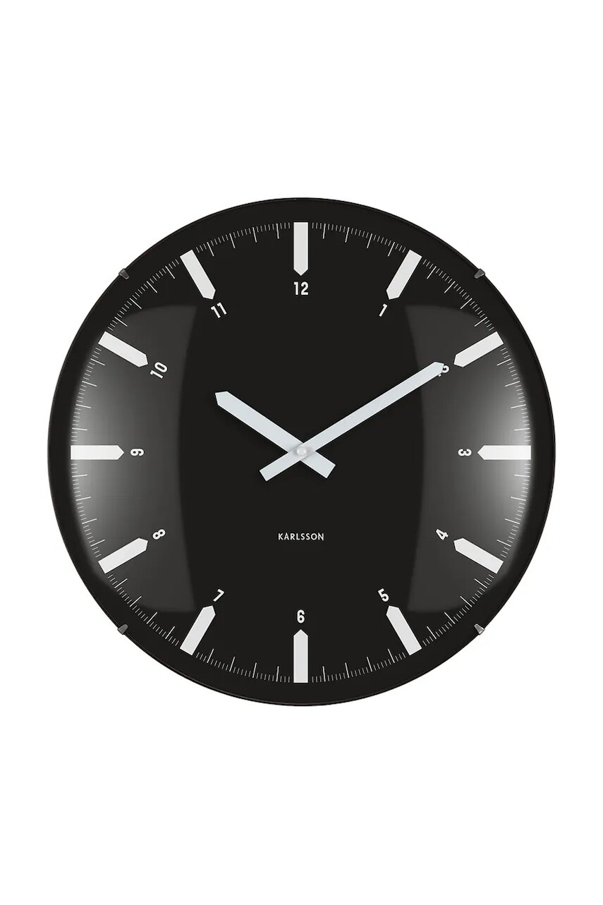 Nástenné hodiny Karlsson Realista Dome 35 cm čierna farba