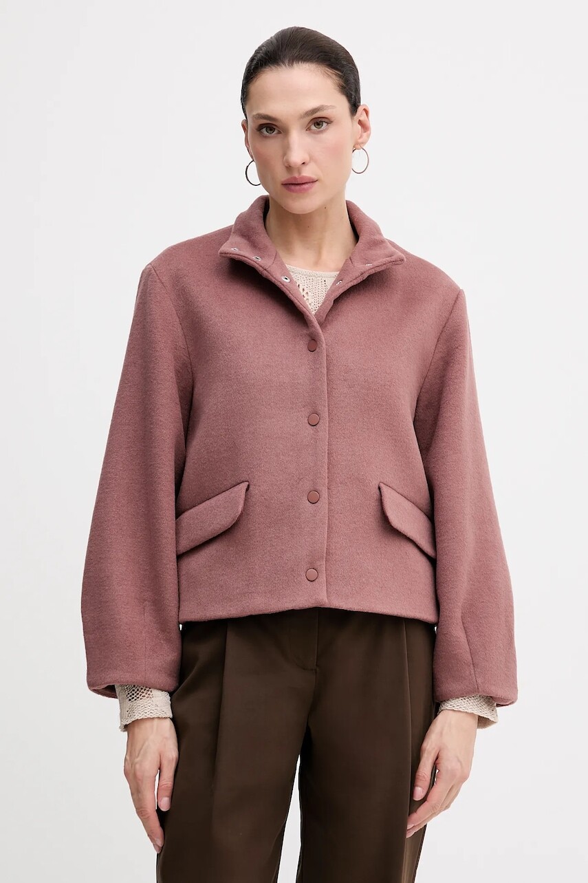 Bunda s prímesou vlny Hoss Intropia oranžová farba, prechodná, 5432683