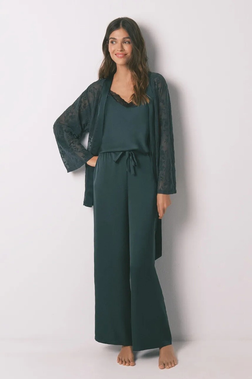 Pyžamo women'secret dámske, zelená farba, saténové, 2542473