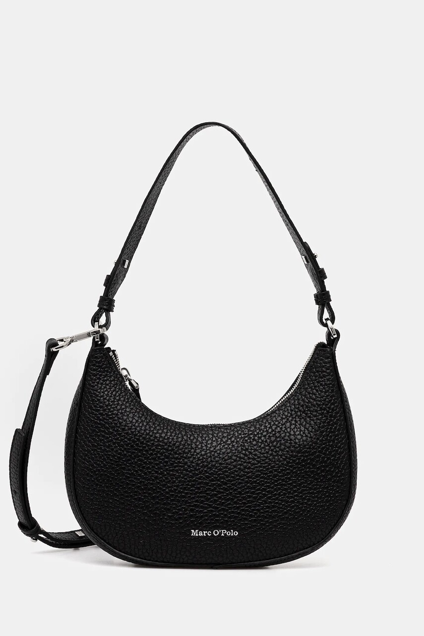 Kožená kabelka Marc O'Polo čierna farba, 5000009284