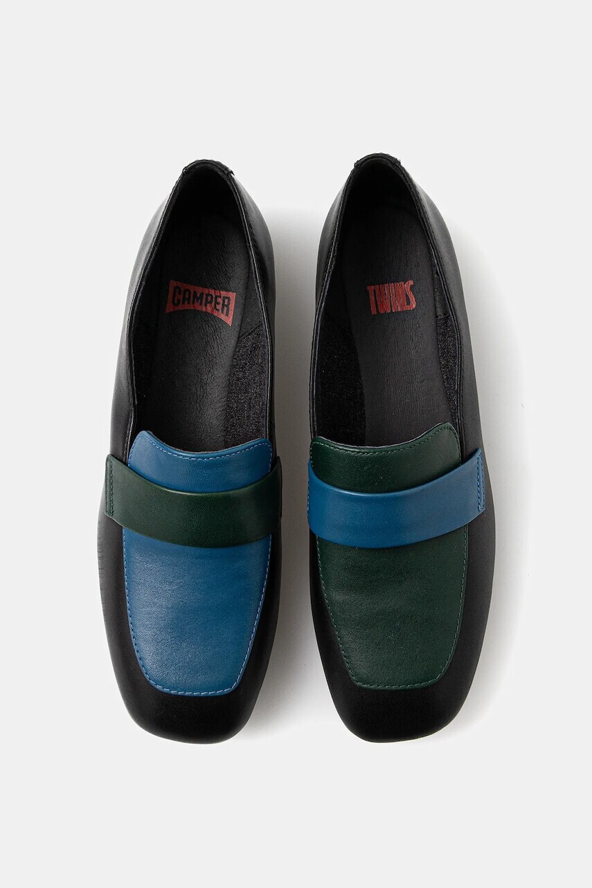 Kožené mokasíny Camper TWS čierna farba, na plochom podpätku, K200991-009