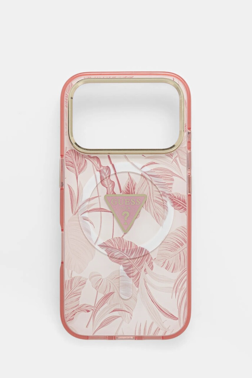 Puzdro na mobil Guess iPhone 17 Pro ružová farba, GUHMP17LHMILVTGP