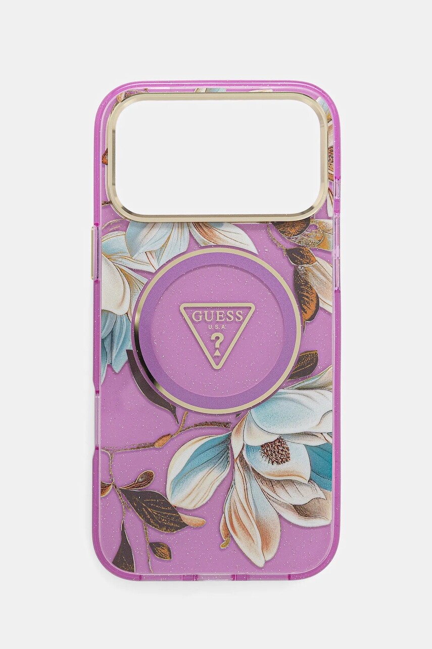 Puzdro na mobil Guess iPhone 17 Pro Max fialová farba, GUHMP17XHFLPEDU