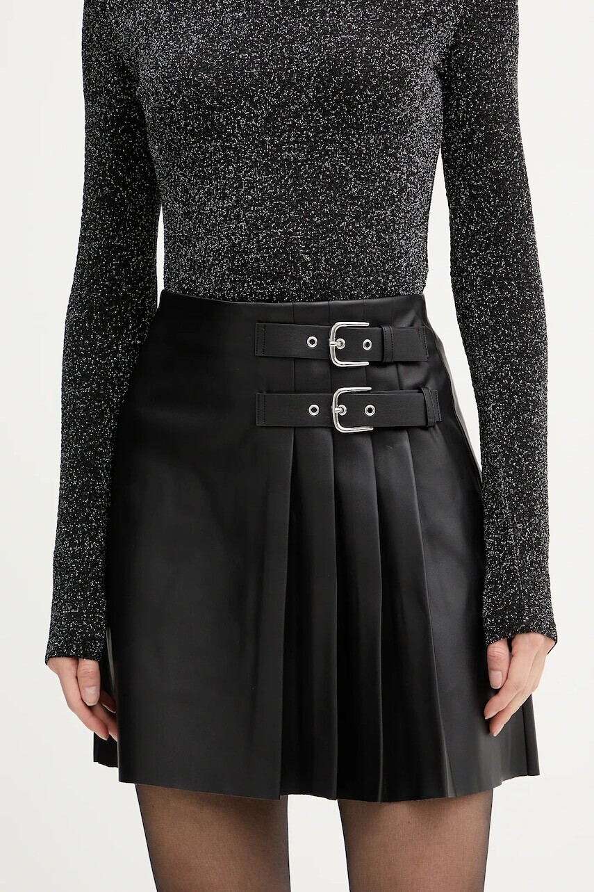 Sukňa Morgan čierna farba, mini, rovný strih, JPAT