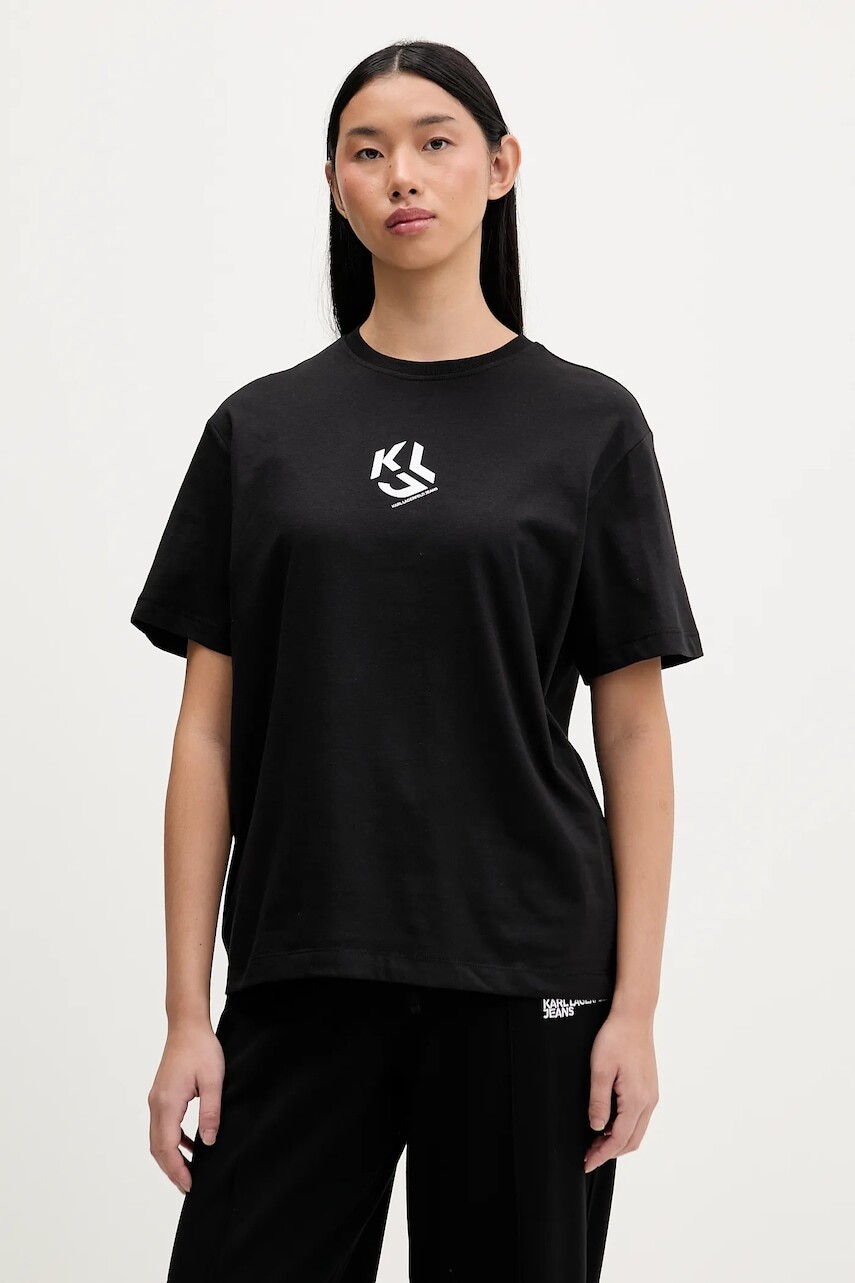 Tričko Karl Lagerfeld Jeans dámske, čierna farba, B1W17086
