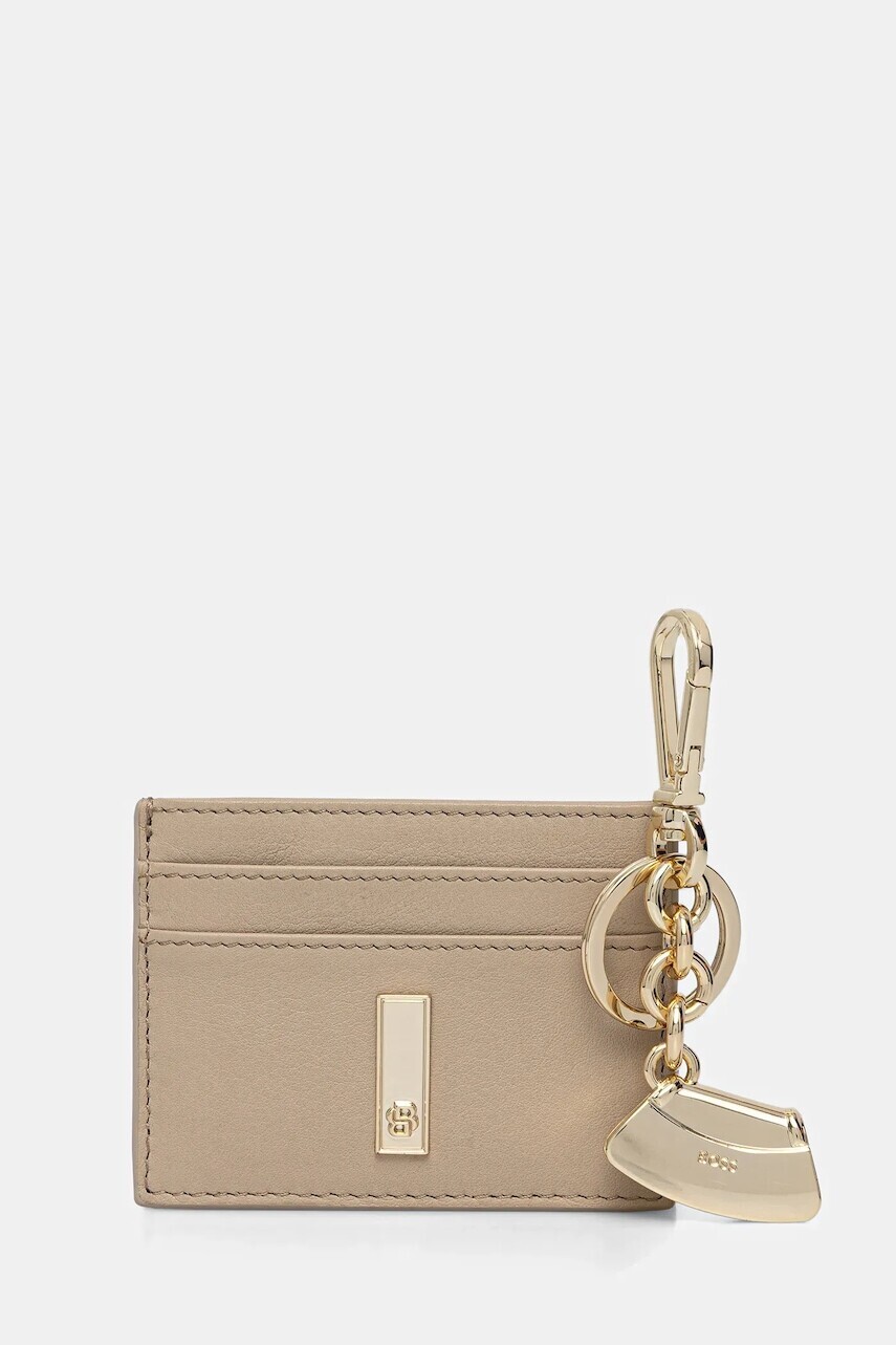 Kožené puzdro na karty BOSS béžová farba, 50558140