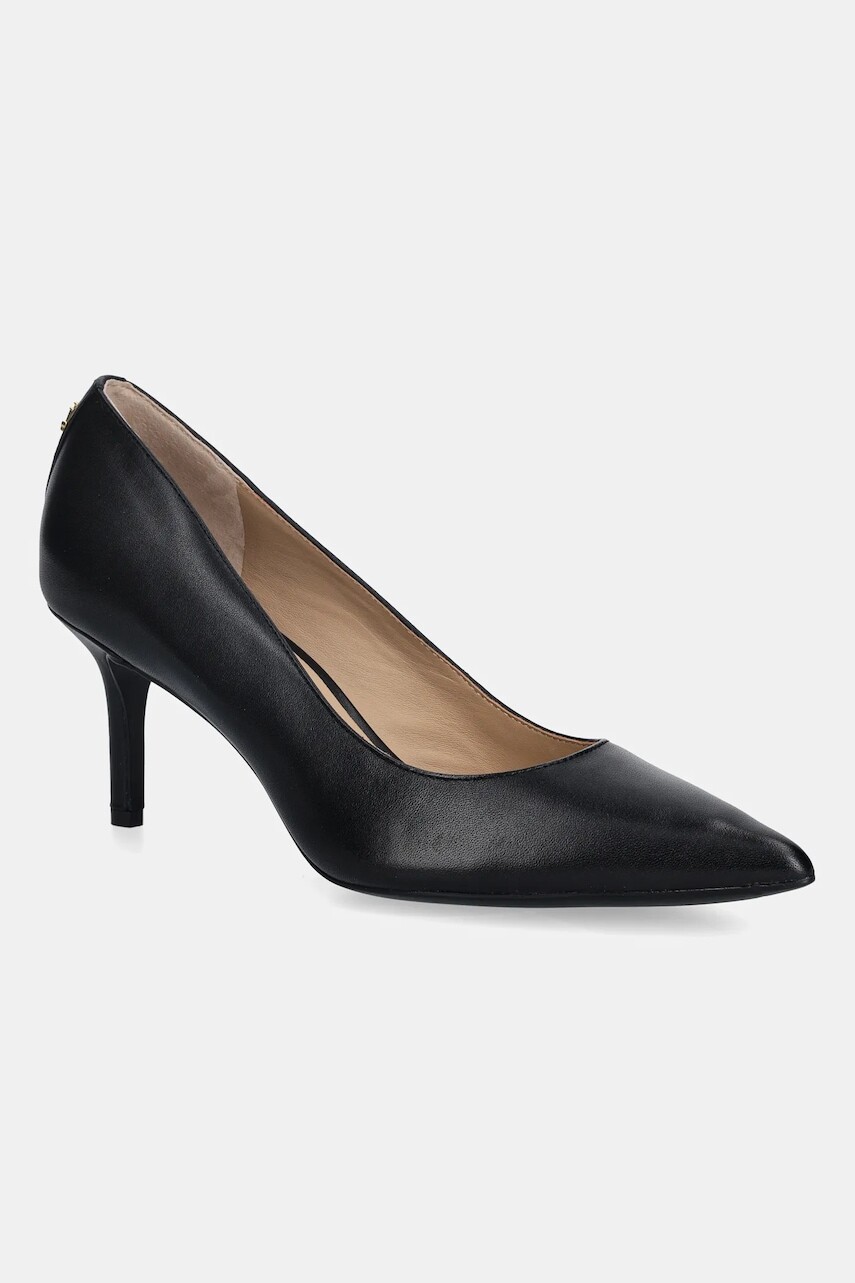 Kožené lodičky Lauren Ralph Lauren Lanette čierna farba, 802P09031001