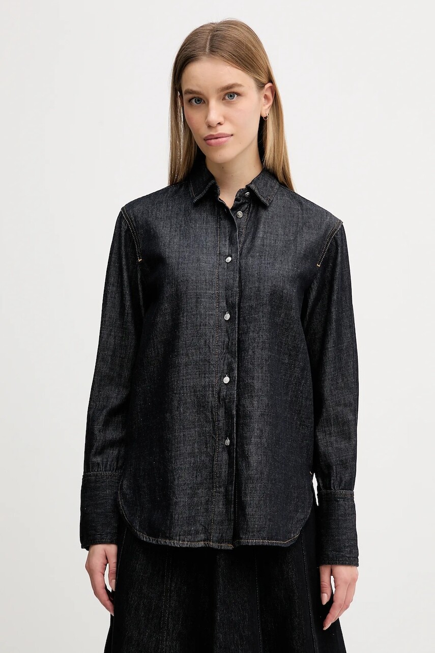 Sukňa Tommy Hilfiger tmavomodrá farba, midi, áčkový strih, WW0WW47730