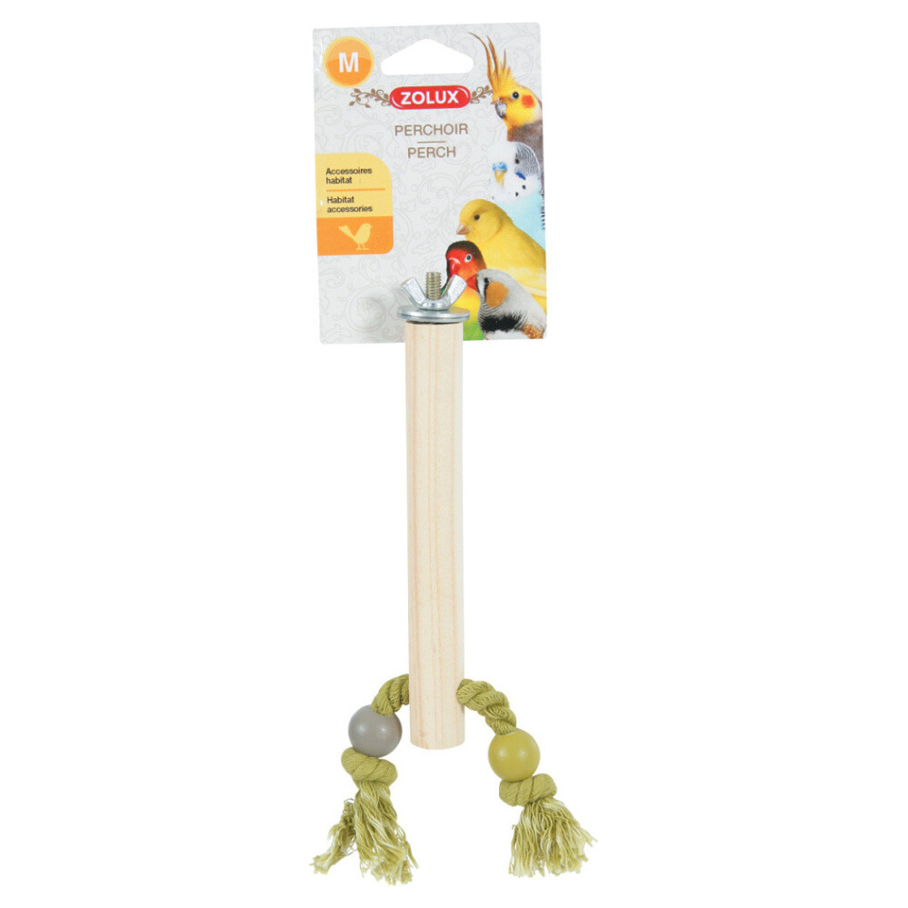 ZOLUX Bidlo pre vtáky drevené s lanom M 17 cm