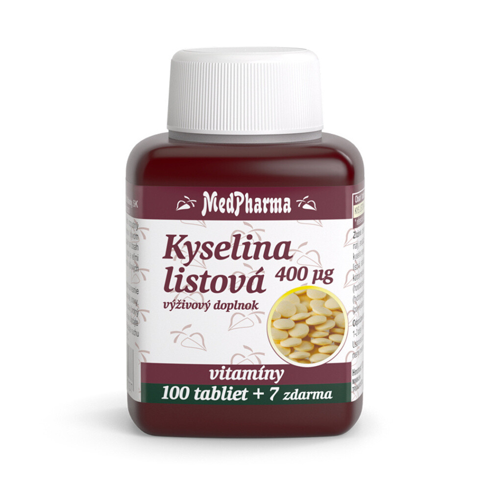 MEDPHARMA Kyselina listová 400 mcg 107 tabliet