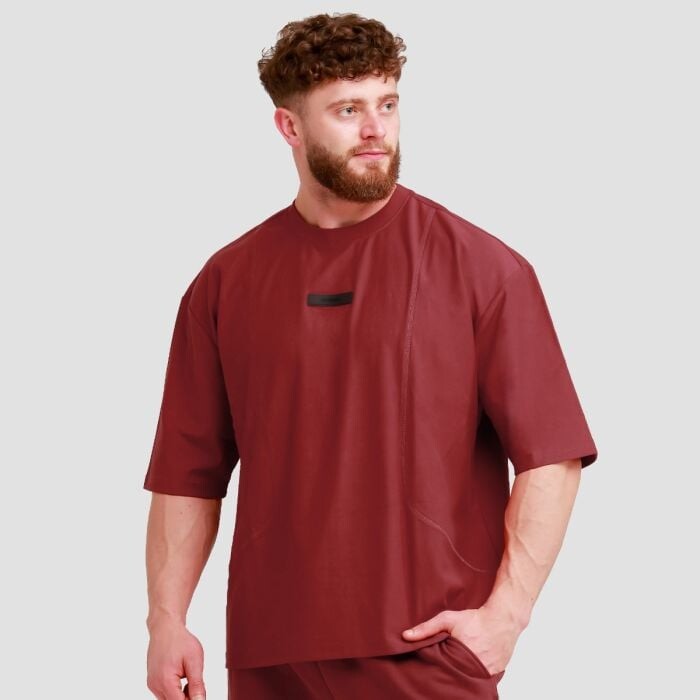 GymBeam Tričko Oversized Unstoppable Red  LL