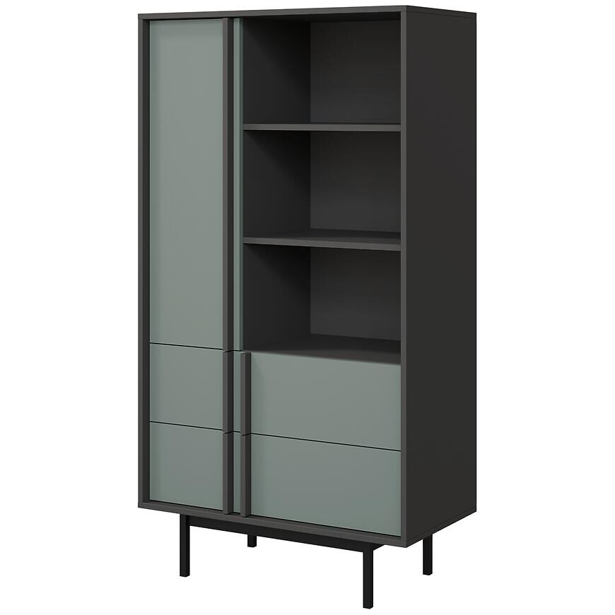 Vitrína Alsy 4 Aloe/Antracit