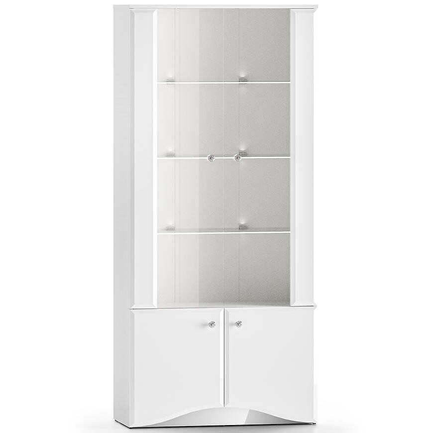 Vitrína Glamour 01 Biela Lesk