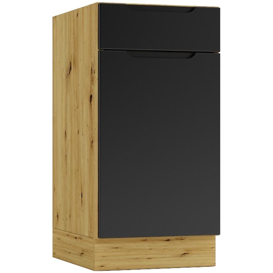 Kuchynská skrinka Cosmo Isabel D40s/1 P/L Čierny hrášok/Dub Artisan