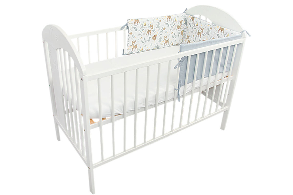 Ochranný mantinel 180 do postieľky Lesné zvieratká - šedá
