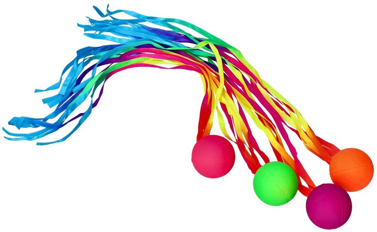 Farebná loptička so stuhami