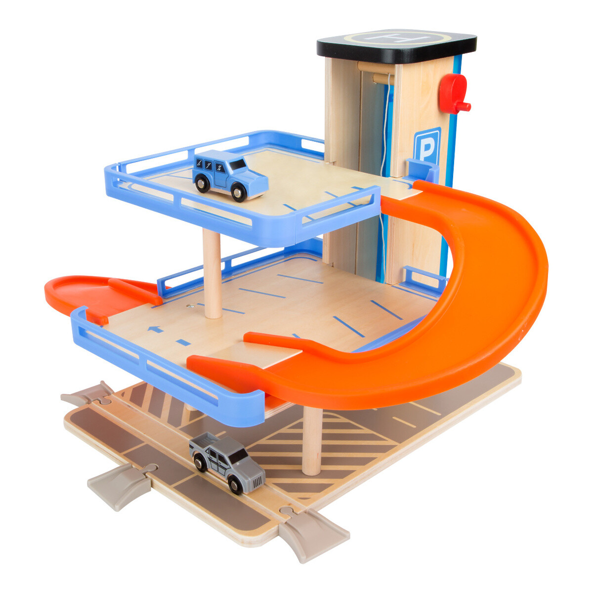 small foot Drevená poschodová garáž s výťahom