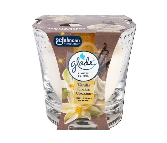 Glade Vonná sviečka v skle  Vanilla Cream Cookies  112 g