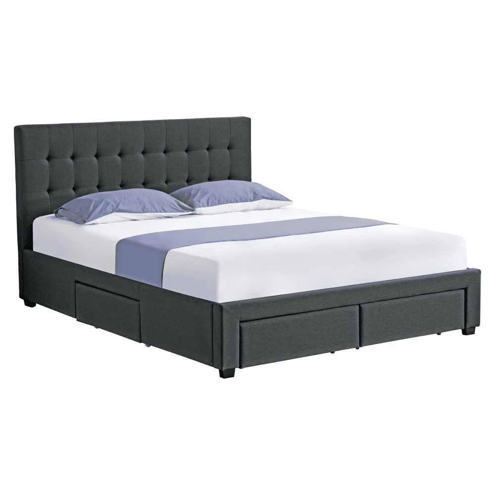 Posteľ s roštom, 180x200, sivá, MILARA